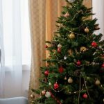 Living In The Present - Green Christmas Tree With Baubles
