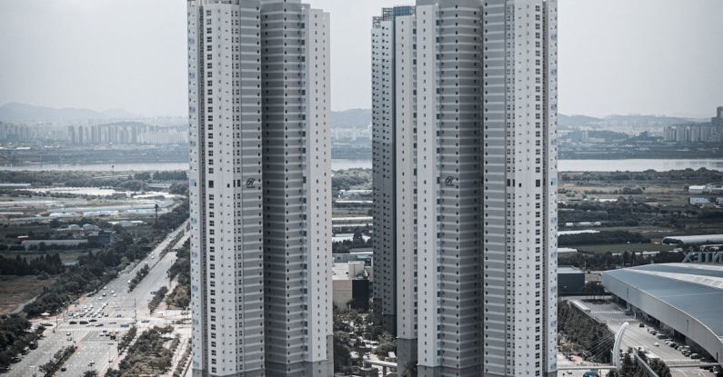 Financial Inclusion - Two tall buildings are shown in this aerial photo